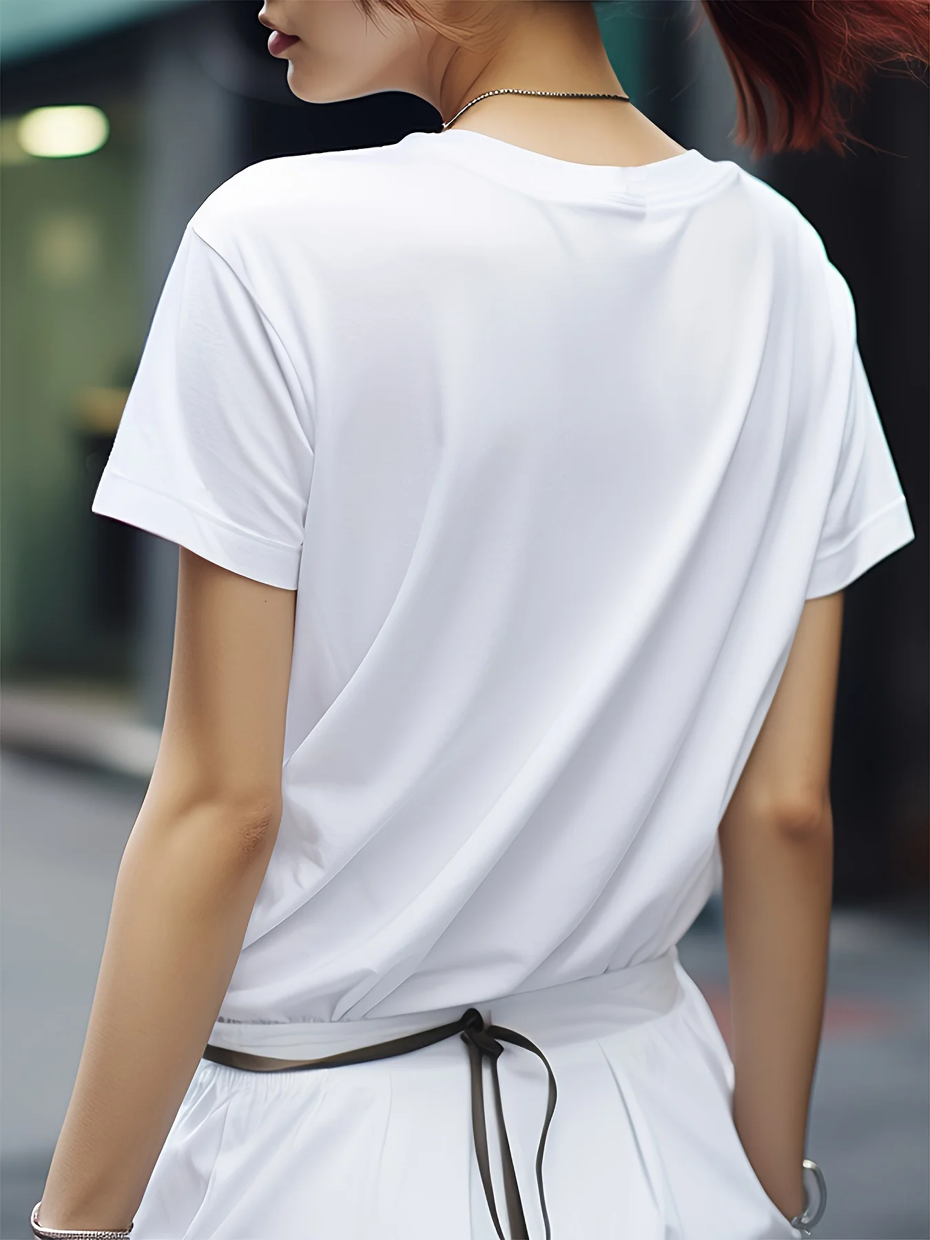 Heart & Happy Letter Print T-shirt Cute Short Sleeve Crew Neck Top Fashion Harajuku Kawaii T-shirt Women's Y2K Clothing