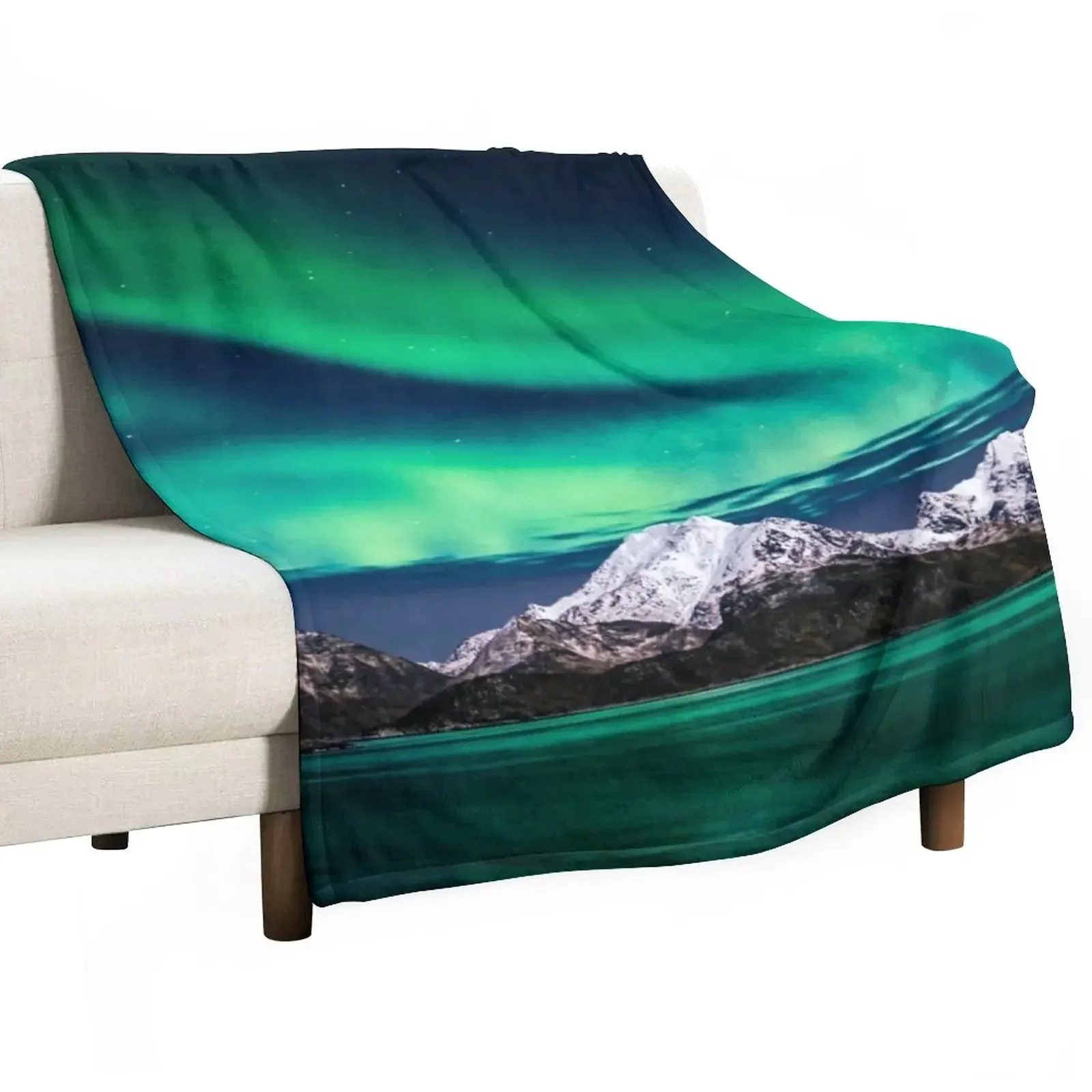 

Mountain Northern Lights Throw Blanket Luxury Thicken Bed Vintage Blankets