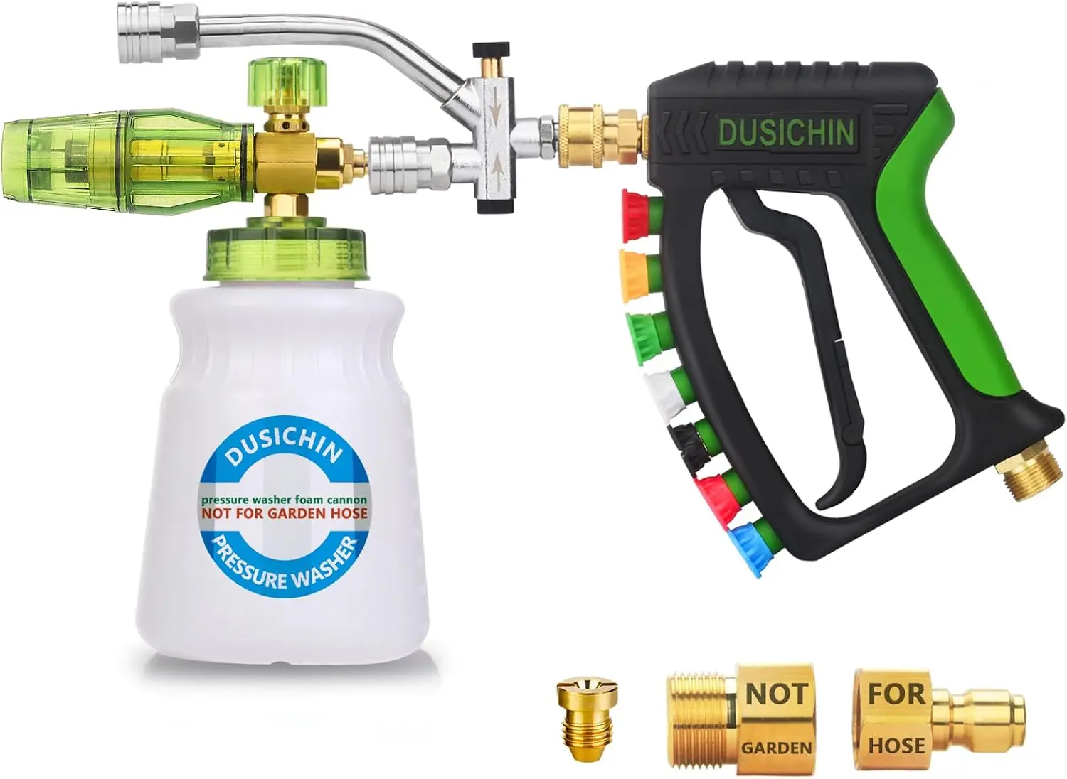 

4000 PSI Foam Cannon Pressure Washer Gun Kit with Dual Tips, Soap Cannon, and 7 Nozzles for Car Wash