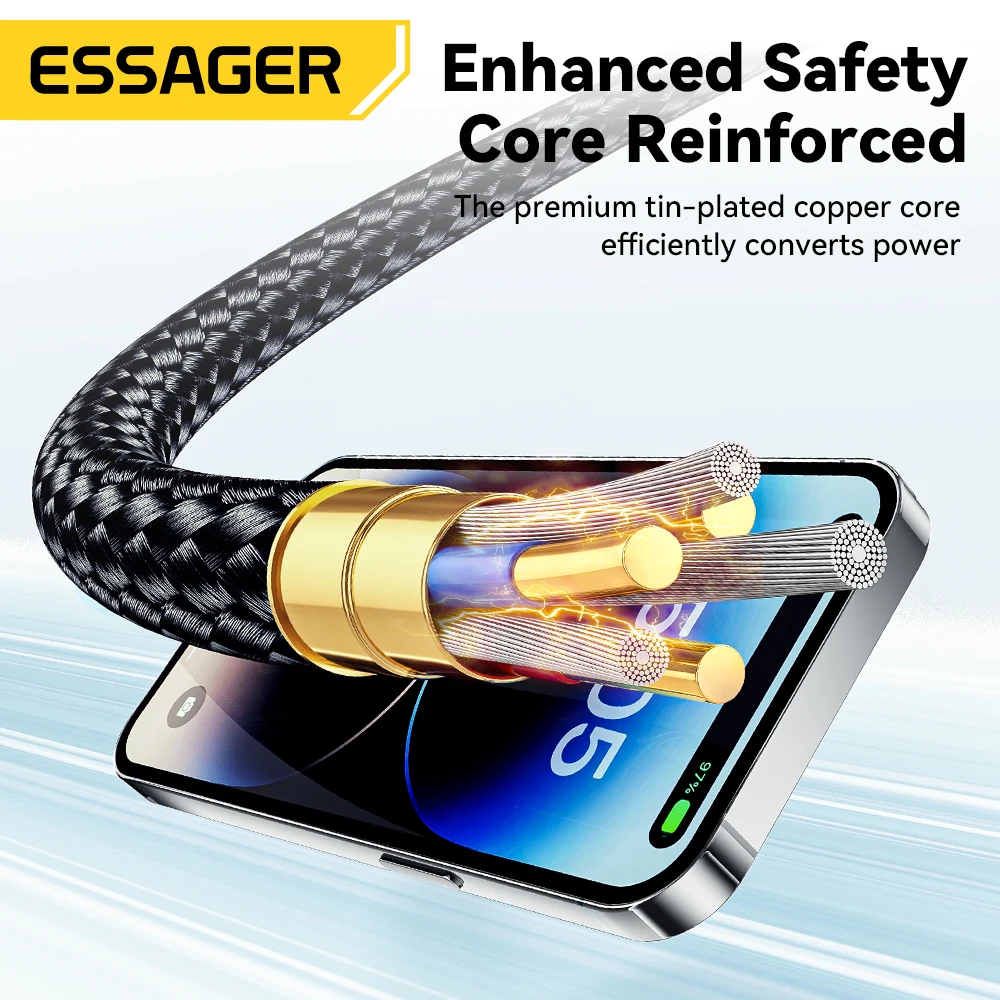 Essager USB C Cable For iPhone 14 13 12 11 Pro Max Xs Digital Display Wire PD 29W Fast Charging Type C To Lighting Data Cord