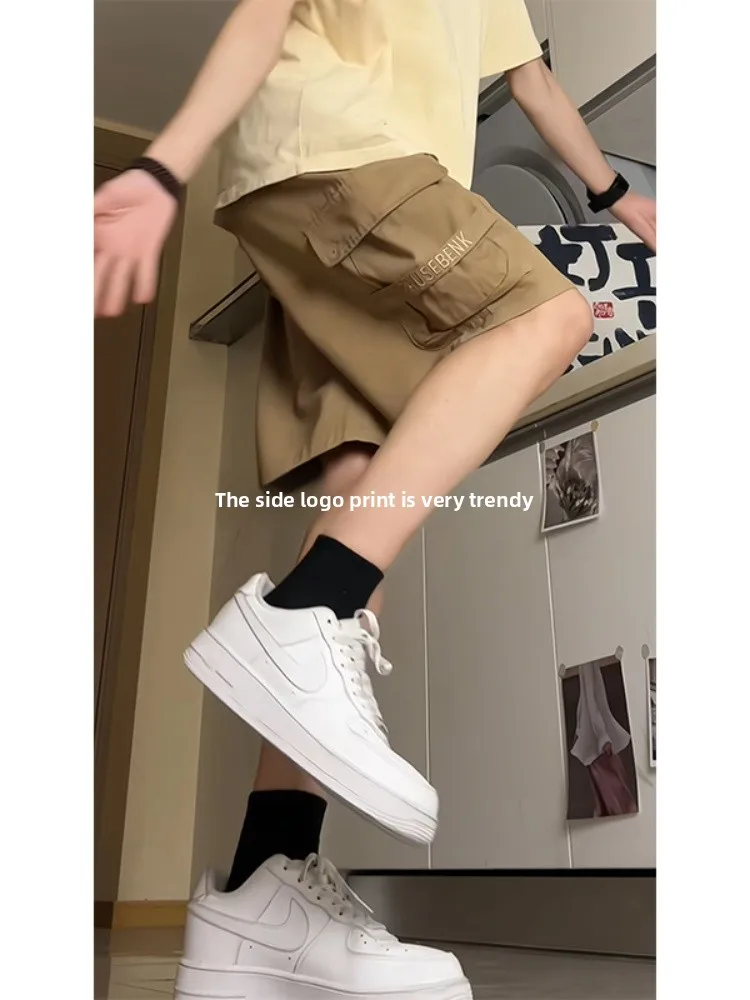 

Casual Workwear orts Men's Summer Thin New American Trendy Brand Loose Versatile Five-Quarter Mid-Pants Breathable Lightweight