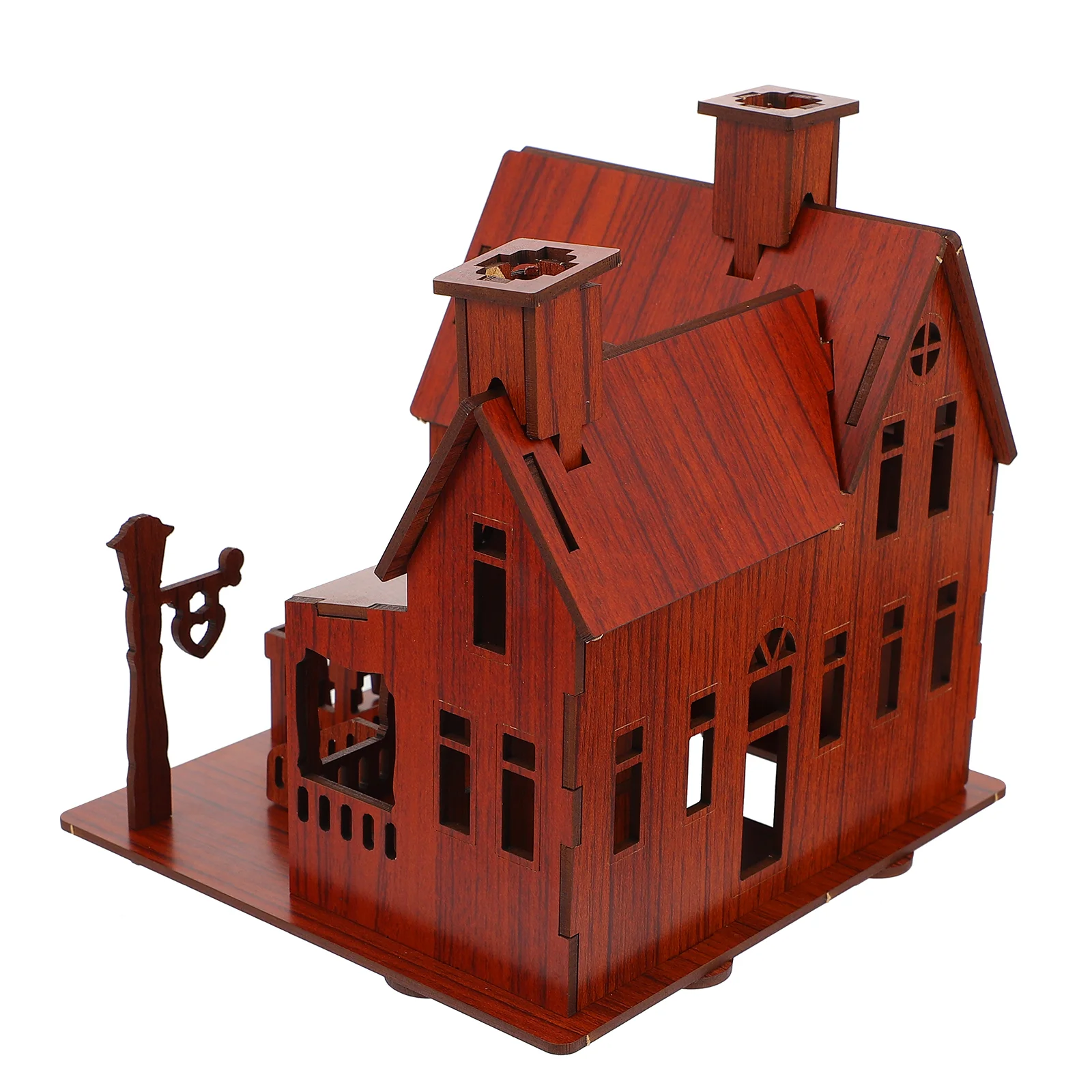 

3d House Puzzle Creative Jigsaw Toy Decorative Model Assemble Villa Kids DIY Wooden Children Puzzles