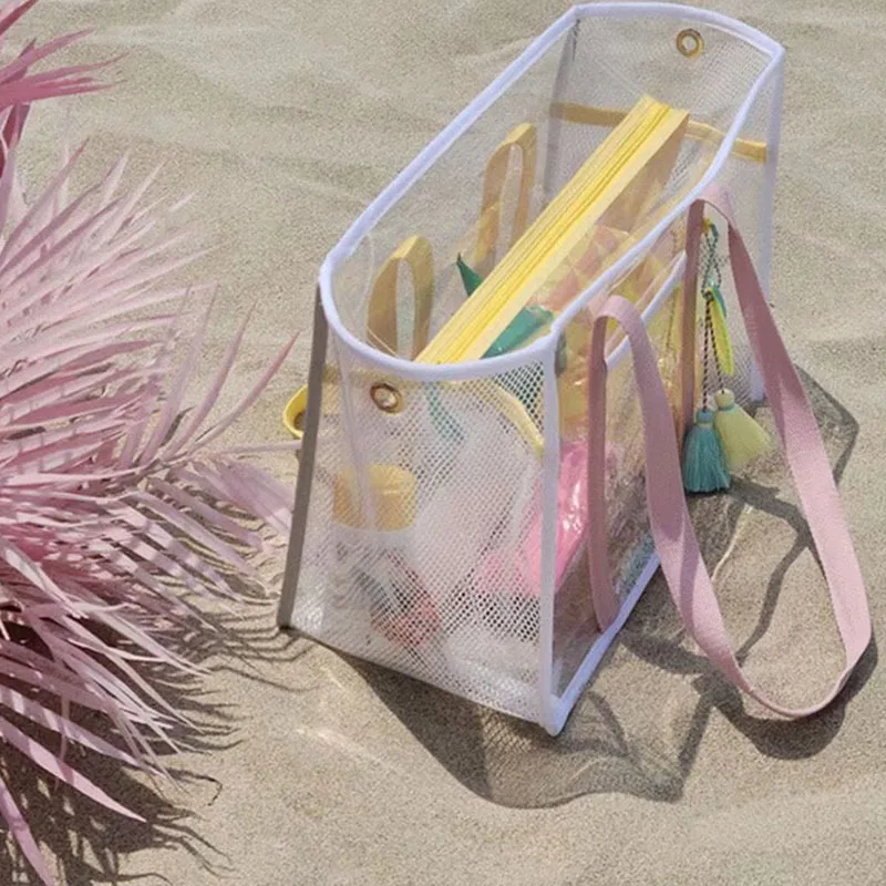 1PC Beach Bag Large Capacity Transparent Bag PVC Waterproof Wash Storage Tote Bag Handbag