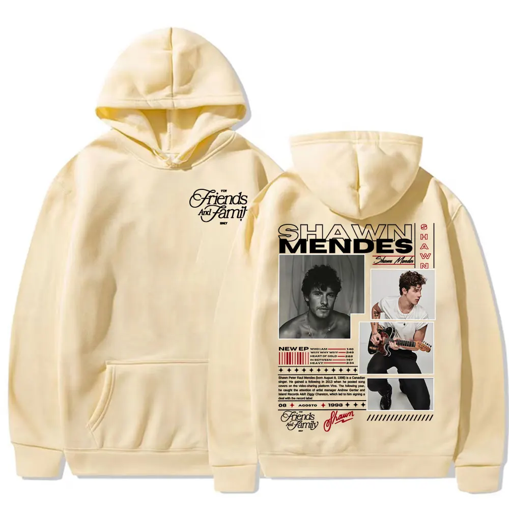 مغني الراب شون مينديز ألبوم جولة 2025 ميرش هوديس خريف/شتاء جديد للرجال موضة الهيب هوب الشرير جودة عالية مريحة البلوز #4