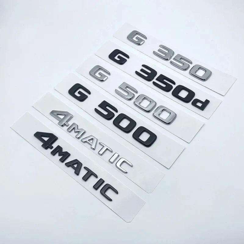 Car Trunk Letters Logo Alphabet Badge Emblem Decal Sticker For Mercedes Benz G Class G55 G63 G65 G350d G500 4X4 W461 W463 W464