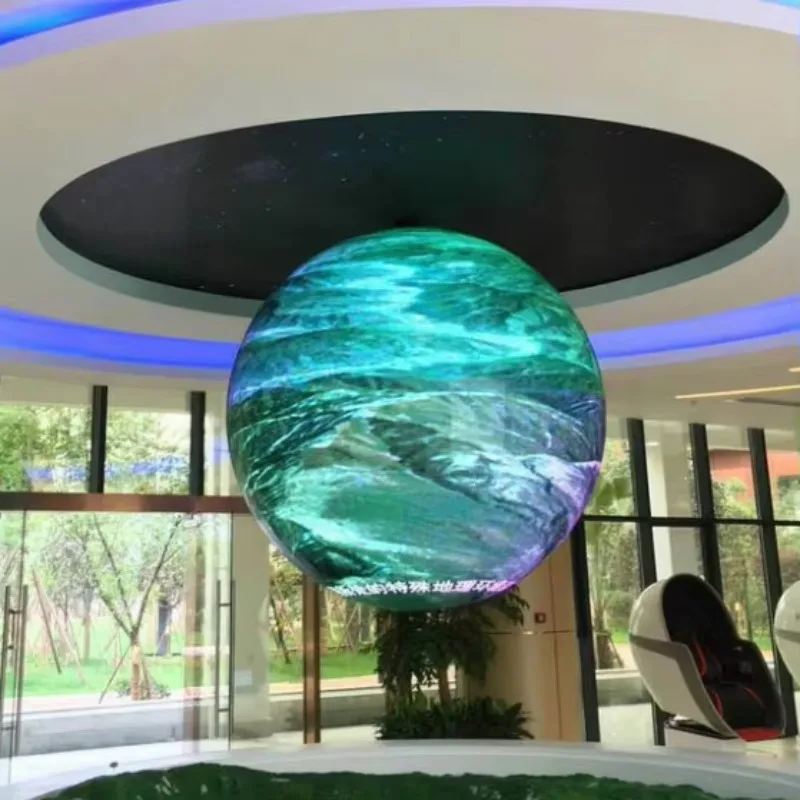 360 Degree Creative Indoor Spherical LED Ball Screen P2 P2.5 P3 P4 High Brightness LCD IP65 Waterproof Globe Diameter Display
