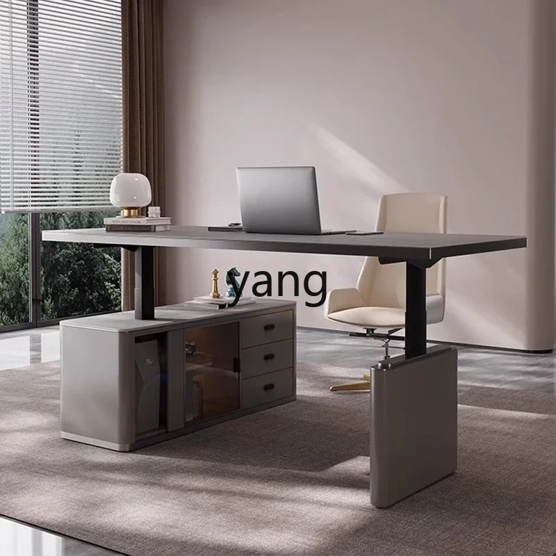 LMM， Slate Electric Lifting Table Modern Simple Intelligent Dual Motor Desk Home Office Workbench