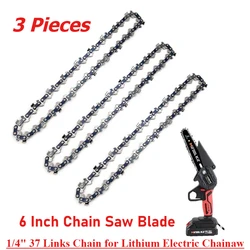 Garden Tool Parts Accessories 3pcs 6 Inch Chain Saw Blade 1/4