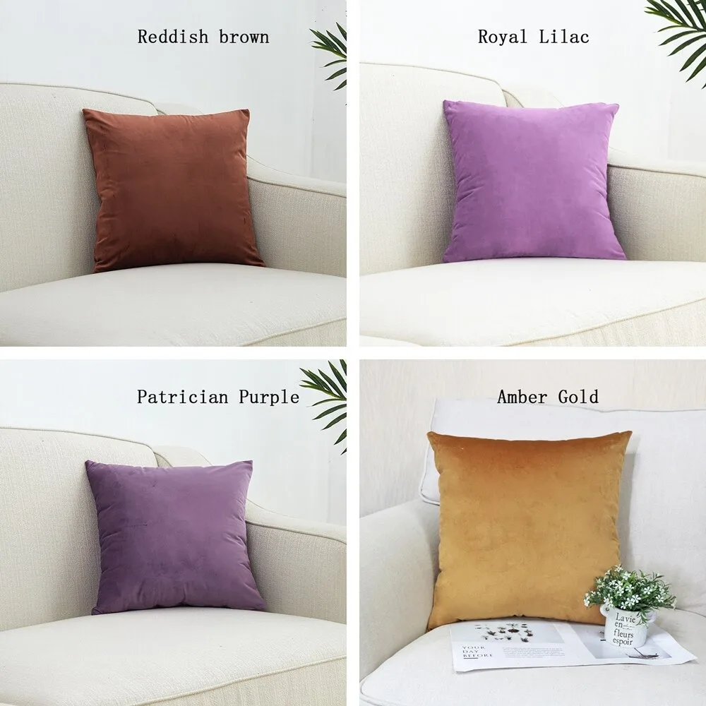 CIFBUY Fashion Soft Dutch Velvet Solid Color Cushion Cover Nordic Decorative Throw Pillow Case for Office Sofa Chair