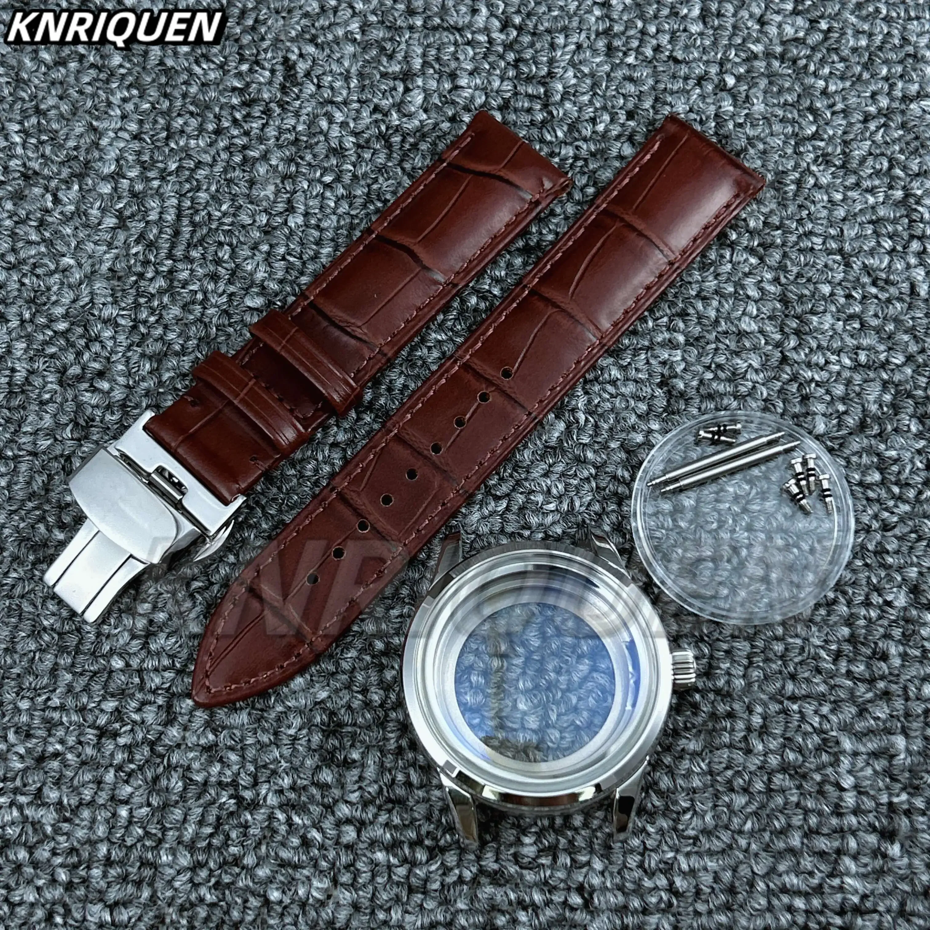 S Montre Accessoires pour NH35/NH36/4R/7S Mouvement 39mm Boîtier G-S Papillon Double strucLeather Strap fit 31mm cadran Modification