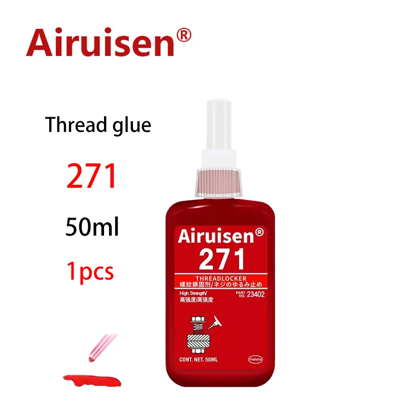 

Ai Rui Sen Threadlocker 271 50ml Screw Adhesive Anaerobic Glue Anti-loose Seal Thread Lock Locking Seal Glue
