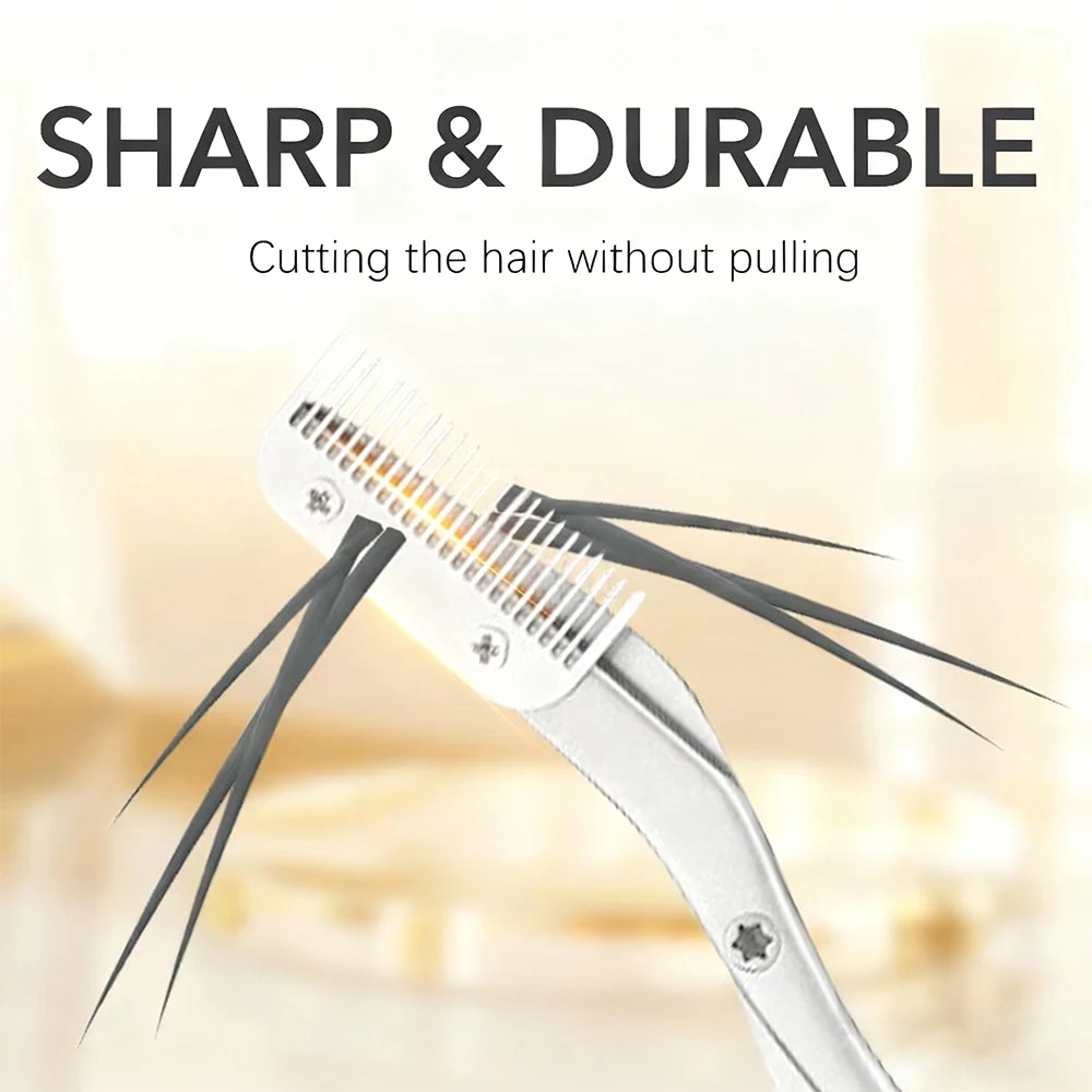 ステンレス鋼眉毛トリマーはさみ女性用美容製品眉毛はさみコーム付き眉毛シェーバーメイクアップツール