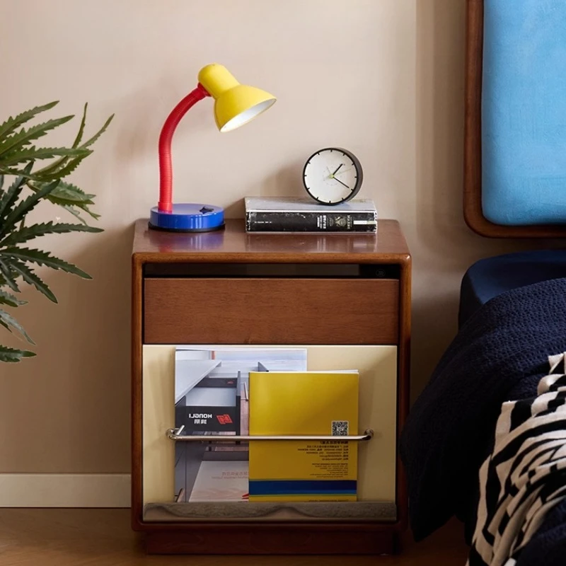 

ZMobile Coffee Nightstand Corner Narrow Trendy Decor Organizer Wood Storage Nightstand Space Saving Mesa De Noche Home Furniture