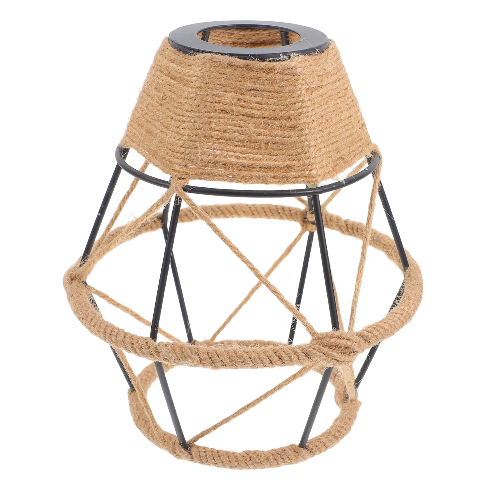 Тканый веревочный абажур, железный каркас, цоколь E27, для гостиной, столовой, спальни, фермерского дома, деревенский промышленный декор, подвеска