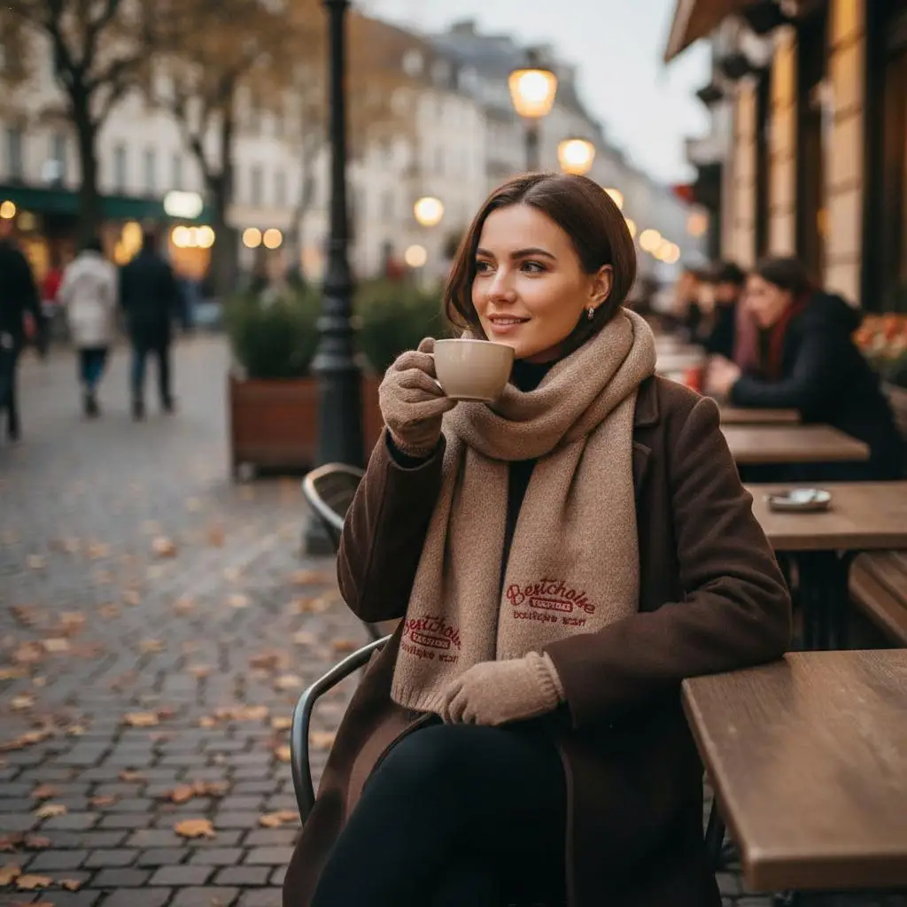 

Новый зимний теплый шарф для женщин, модный вязаный шерстяной шейный платок с буквенным принтом, глушитель, женская шаль, накидки на шею, 2025