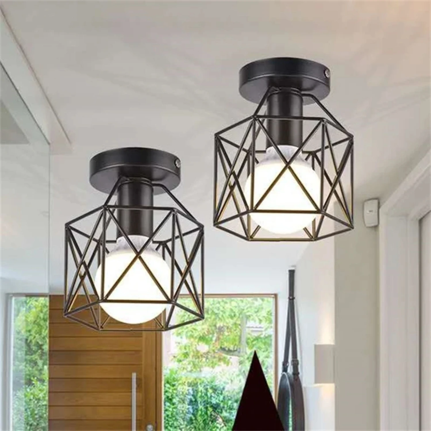 he ambiance of a chic and minimalist design with these exquisite Nordic black LED ceiling lights. Elevate the look of your home 