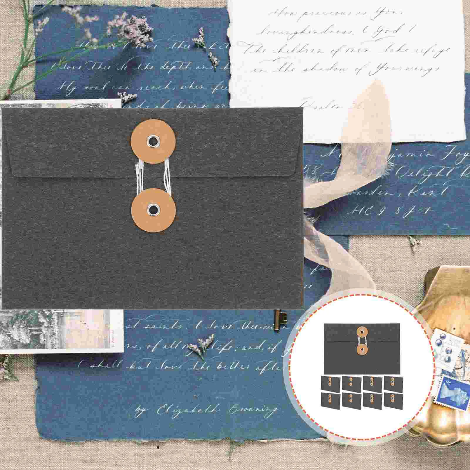 10 Pcs Envelope Paper Bag Colored Envelopes for School Thickened File Bags Student Pockets Convenient Kraft Creative Storage