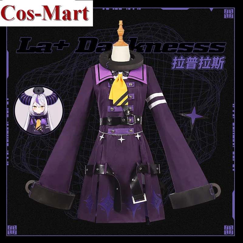 Cos-Mart Anime VTuber Hololive La+ Darknesss Cosplay Costume Uniform Dress Unisex Activity Party Role Play Clothing Custom-Make