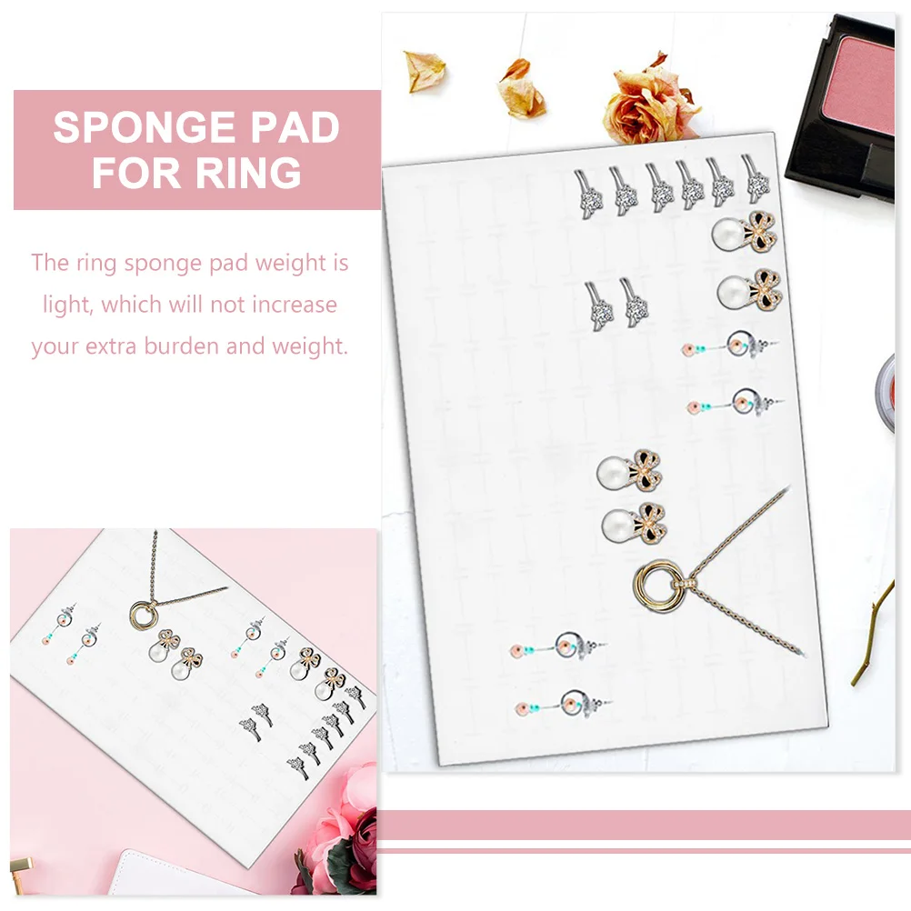 10 Pcs Storage Box Jewelry Display Case Earring Sponge Holder Rings Pad for White Jewellery Boxes Lovers