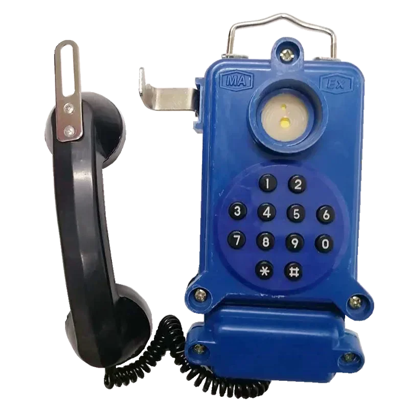 Safe Round Button Wall Telephone Noise-proof Telephone for Petrochemical Industry, IIC Level, Glass Reinforced Plastic Shell