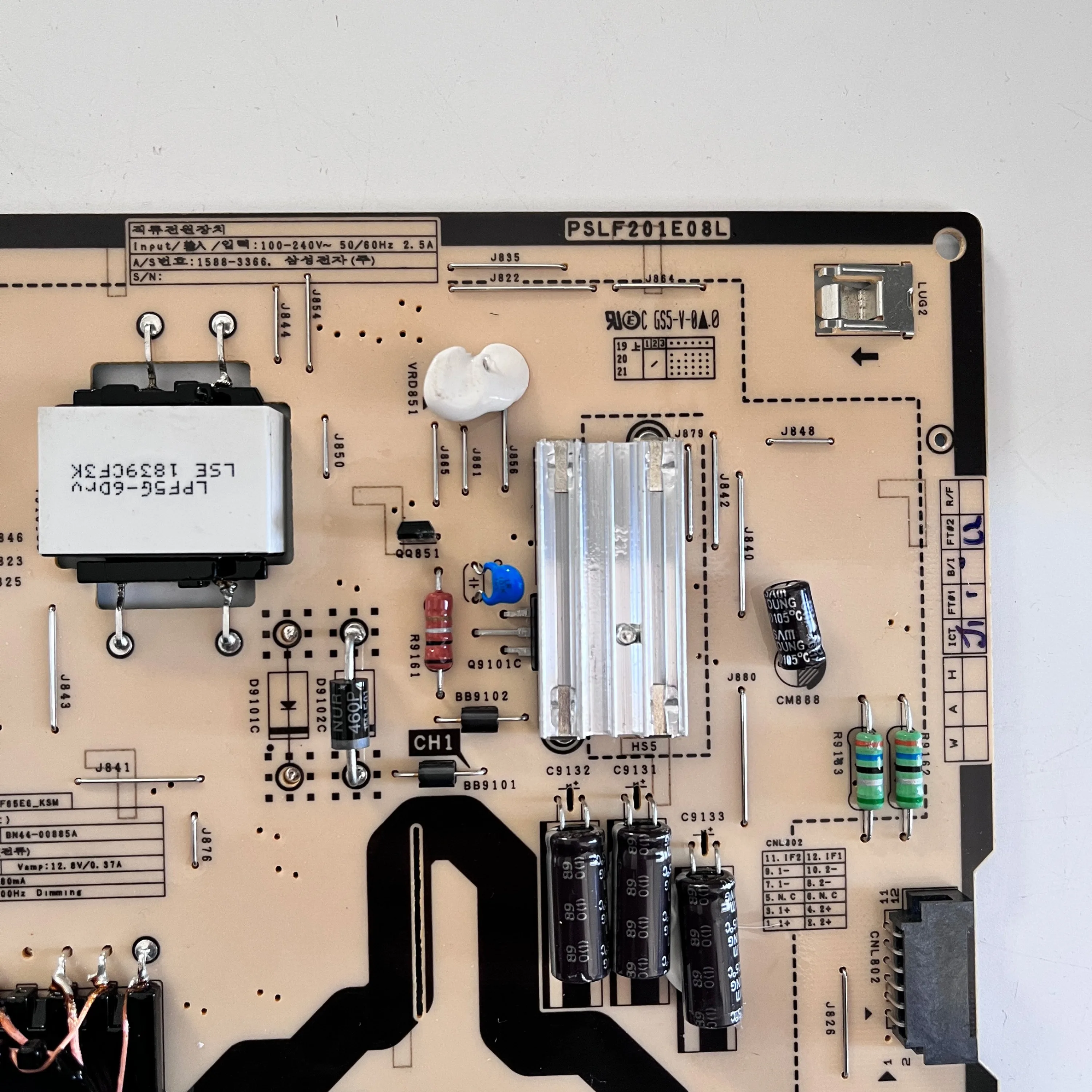 Genuine TV Power Board, F65E6, KSM, BN44-00885A, foi testado e está funcionando normalmente é adequado para TV LCD, LH65QBHPLGC, novo