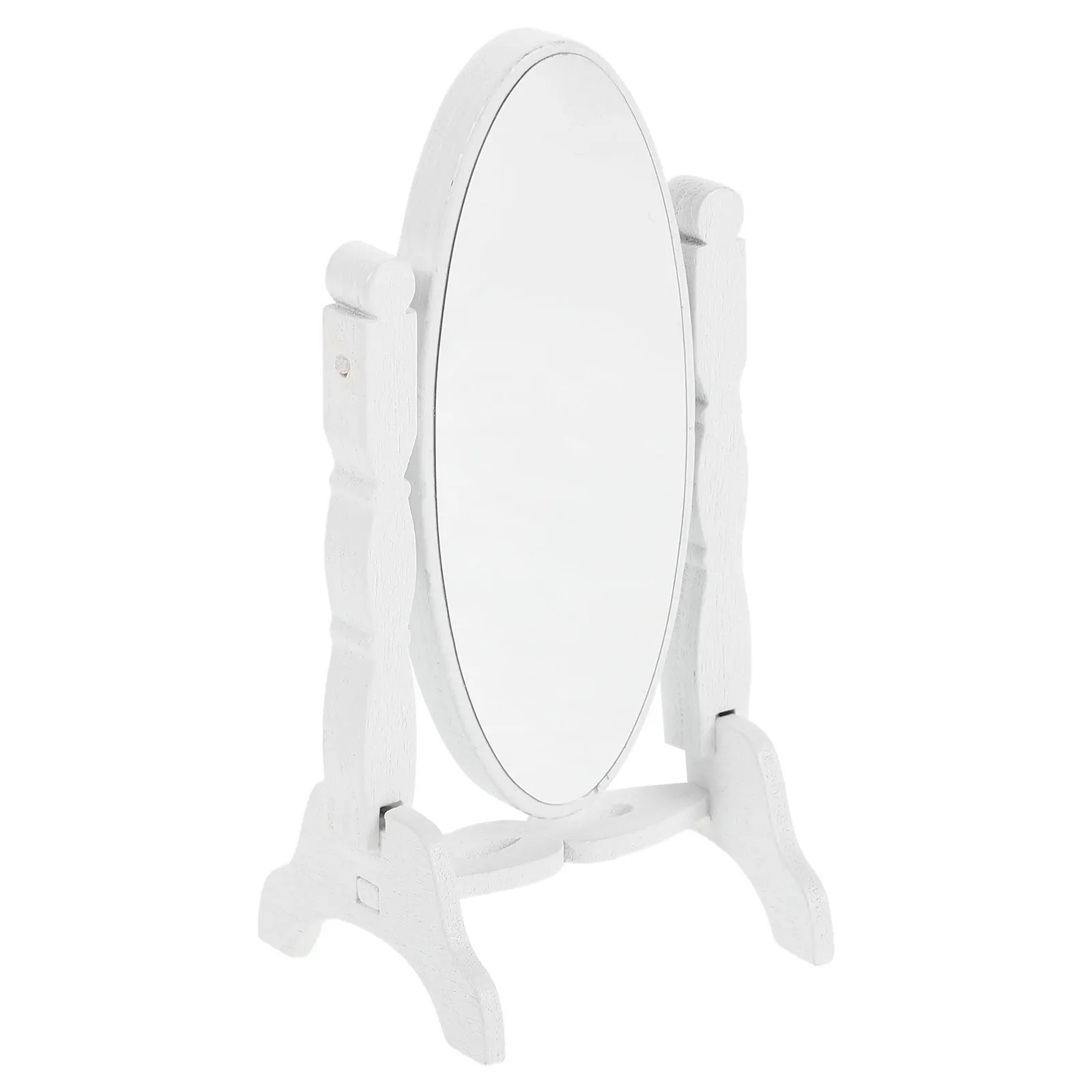 

Mini Dressing Mirror For Dollhouse Wood Frame Stand Up Small Vanity Tabletop Pedestal Mirror Miniature Diy Craft Accessory