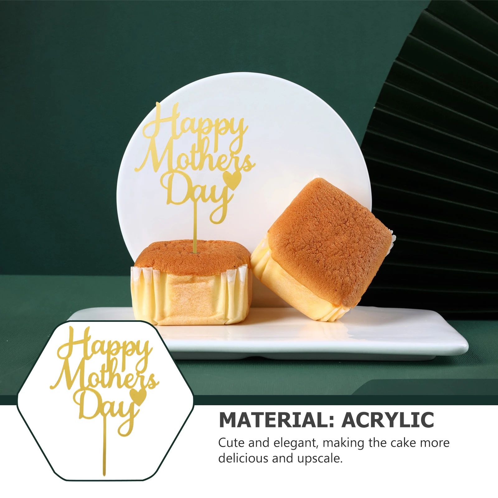 

10 Pcs Mother's Day Decoration Card Insert Cake Top Hat Cupcake Topper Supplies Acrylic Toppers