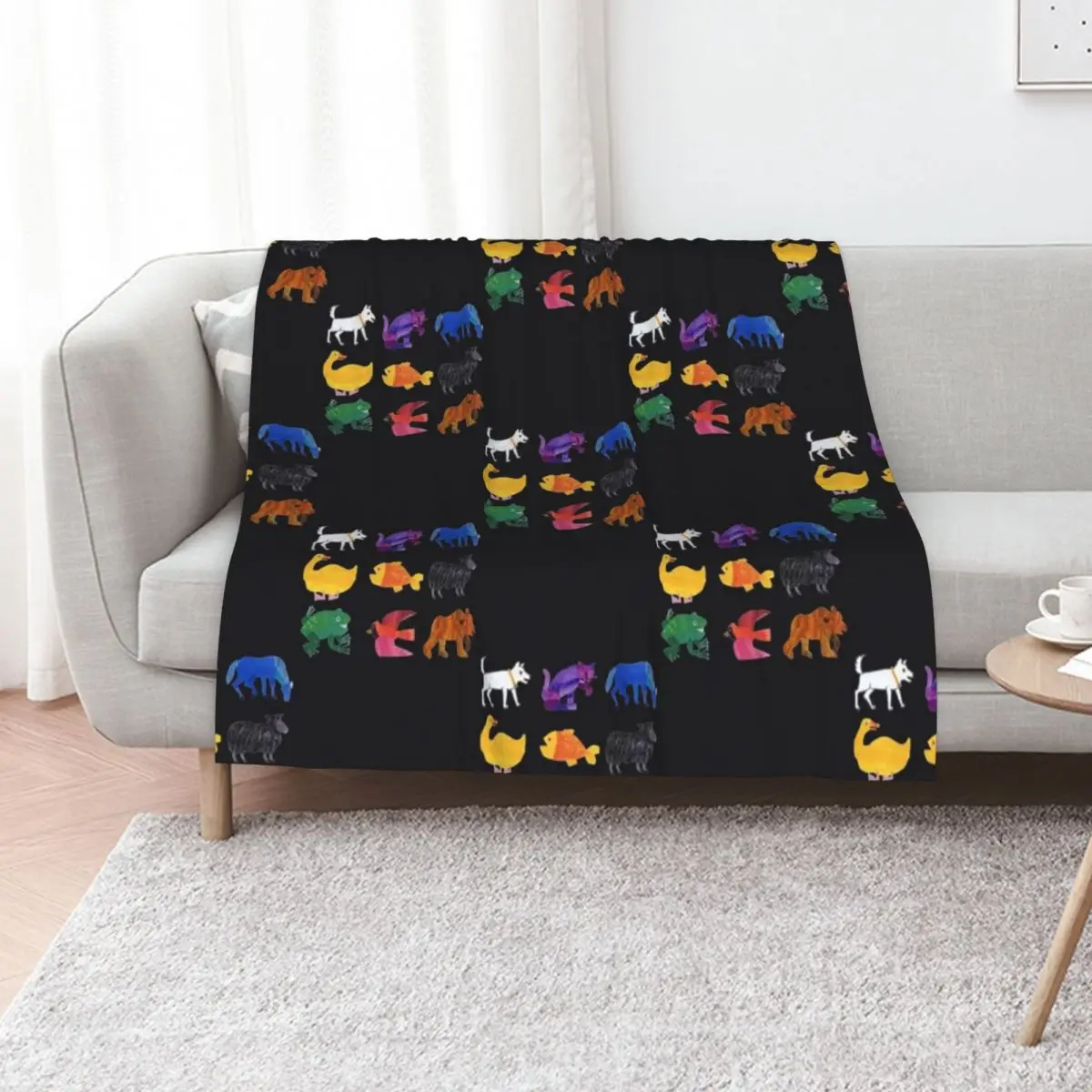 

Eric Carle Animals Throw Blanket Multi-Purpose Nap warm winter Hairy Blankets