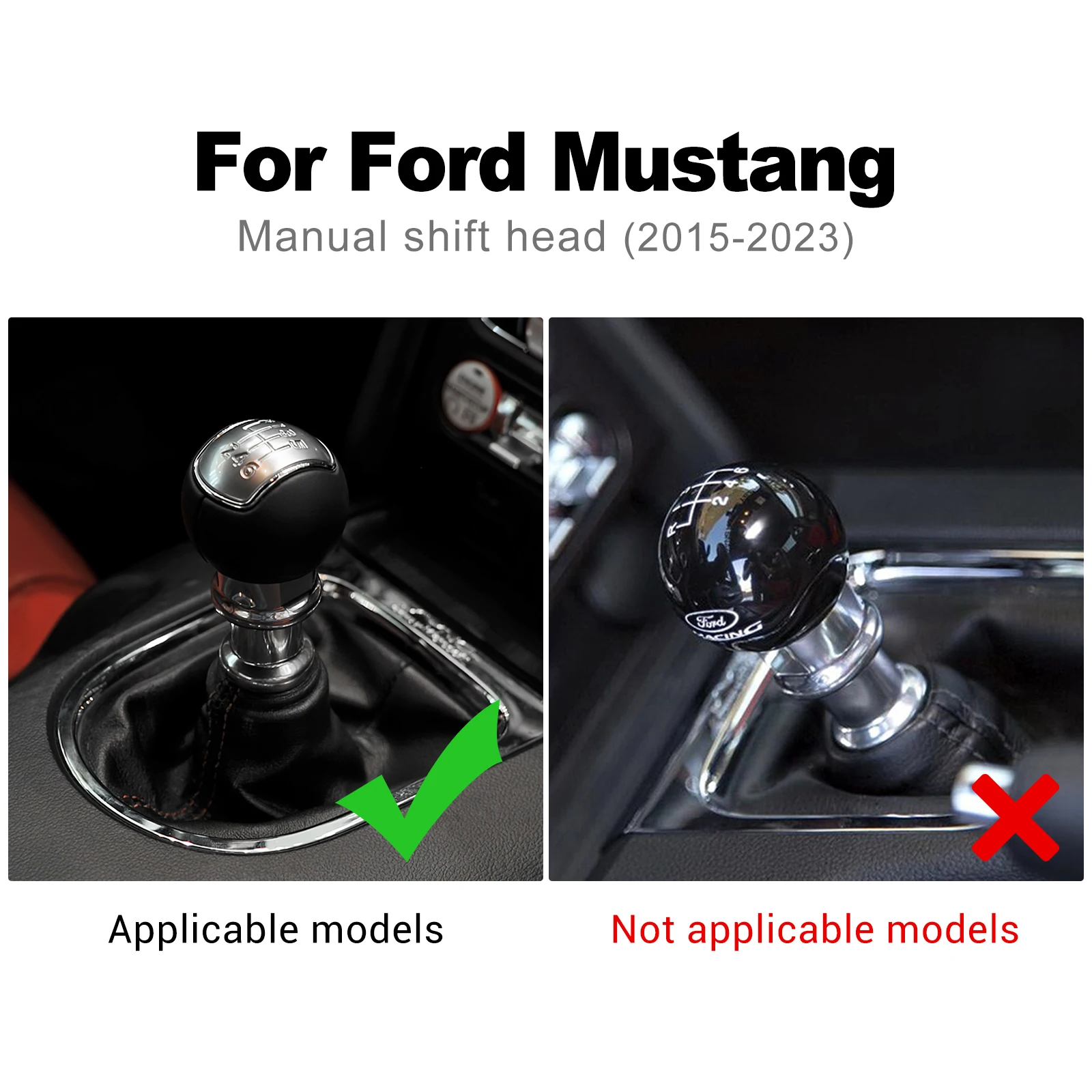 Real Hard Carbon Fiber Gear Shift Knob For Ford Mustang 2015 2016 2017 2018 2019 2020 2021 2022 2023 Car Sticker Accessories