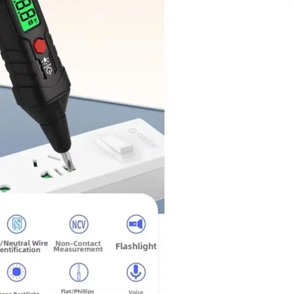 HT96A Digital Inductive Voltage Tester 6-390V AC NCV Detector With Voice Broadcast LED Light For Electrician Electrical Tool