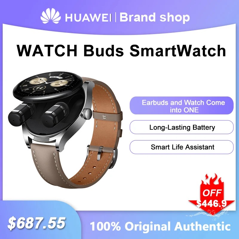 

Original Huawei WATCH Buds Earphone SmartWatch 2 in 1 SMS Call Card Payment Men Women Sports Bracelet health Monitoring