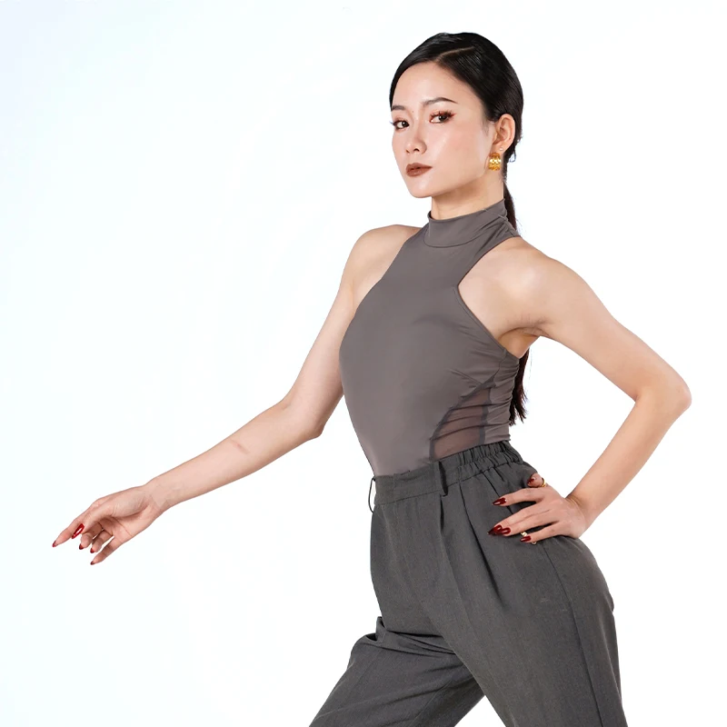 Latin Dance Tops Women Sleeveless Ballroom Practice Wear Stage Costume Salsa Clothing Samba Dancewear Tango Dancing Tops JL4669