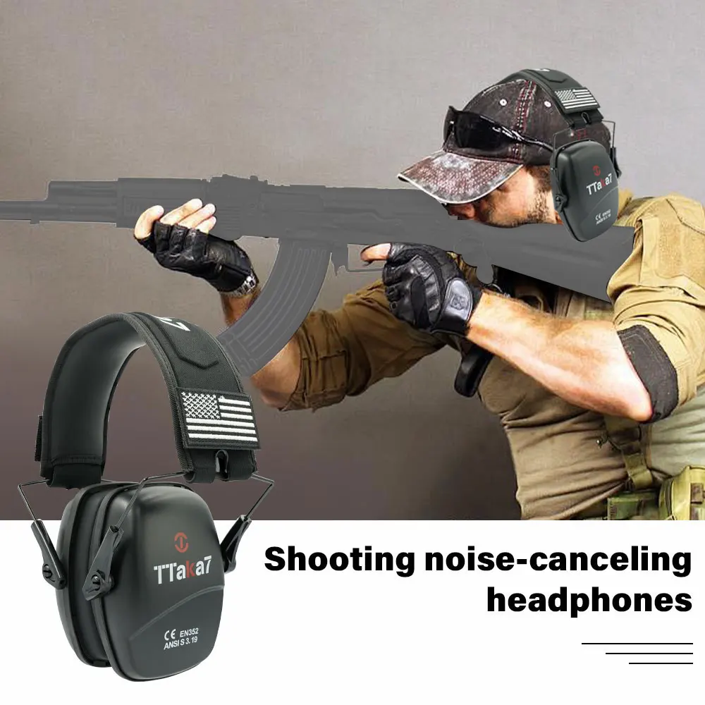 

TTAKA7 Passive Noise Cancelling Headphones, Foldable On-Ear Hearing Protection Earphones for Hunting, Work, Mowing - NRR 25dB