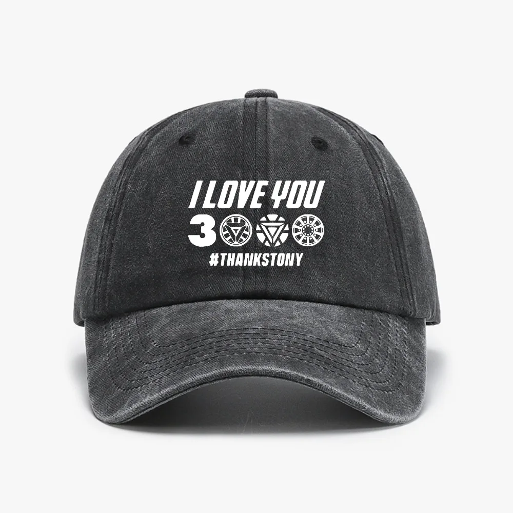 

I Love You 3000 Washed cowboy Baseball Cap for Adults Minimalist Retro Style Casual Soft Adjustable Dad Hat