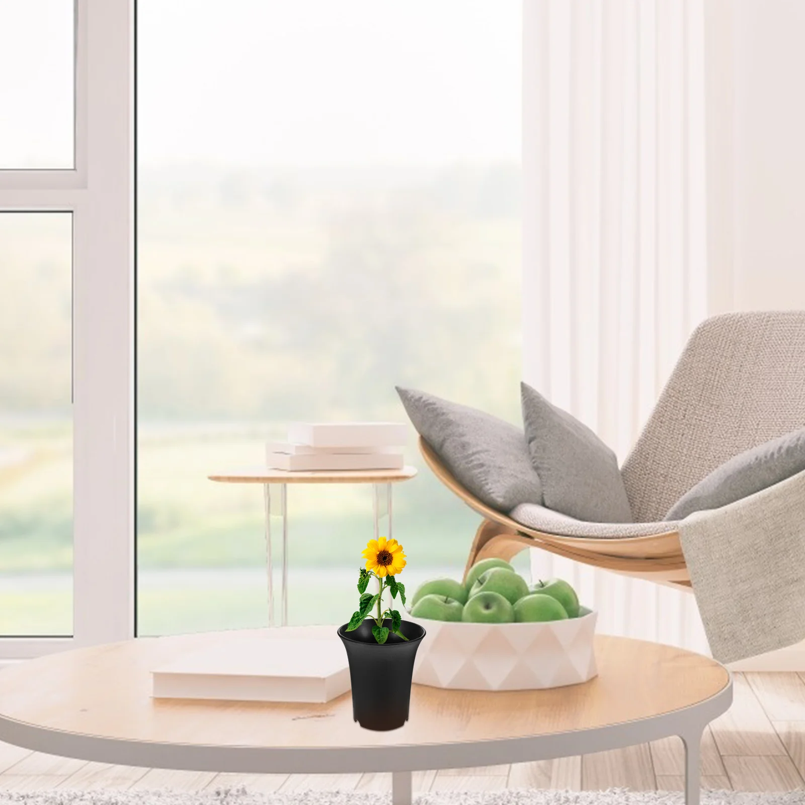 

15Pcs High Tube Plastic Plant Pots Modern Flower Pots Garden Planters Living Room Office Decoration Flower Pot