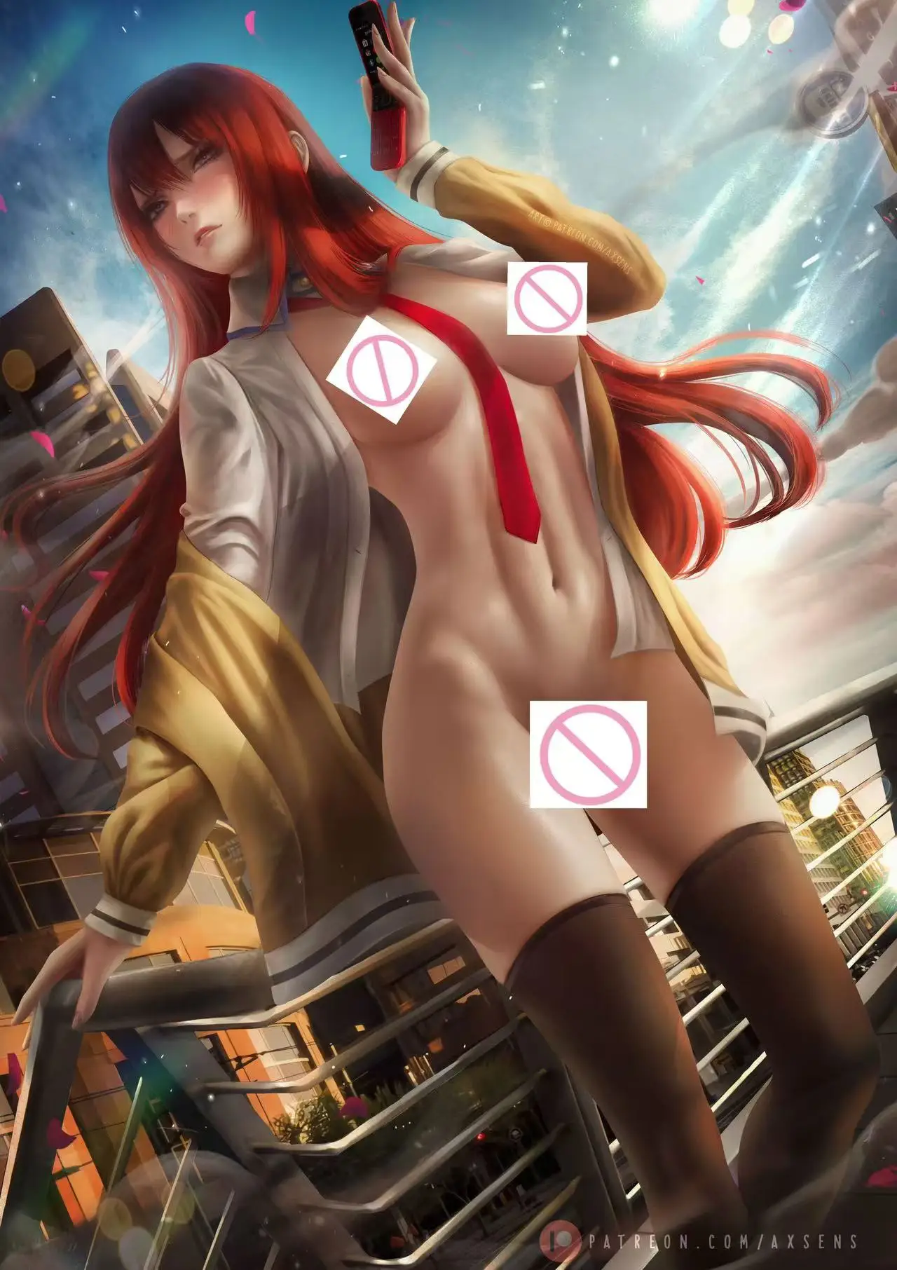 Kurisu Makise Steins:gate Big Boobs Sexy Naked Lady Print Canvas AI HD Anime Manga Poster Living Room Bedroom Handing Picture