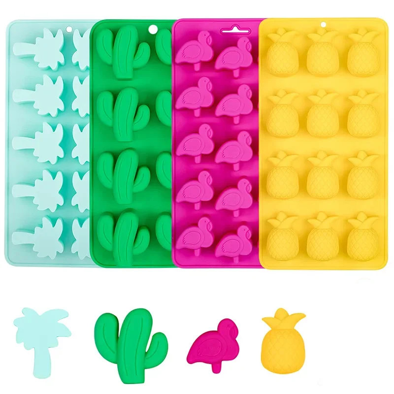 

Hawaiian Silicone Chocolate Molds Summer Tropical Candy Moulds Ice Cube Tray for Party's and Baking Mould Butter Cake Decoration