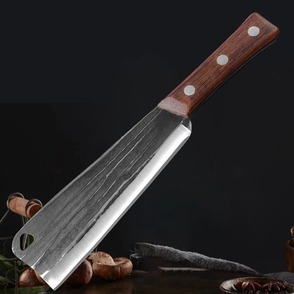 RZD Meat Chopping Manganese Steel Knife Cleaver 5mm Cutting Chopper Knife Cover 8'' INCH Hunting Outdoor Survival Camping Tool