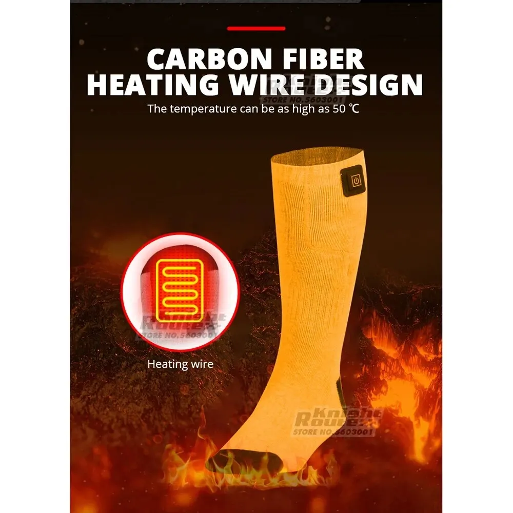 Calzini autoriscaldanti Calzini termici da uomo invernali Custodia per batteria Equipaggiamento riscaldante per moto Stivali da moto Escursionismo Calzini riscaldati da sci da donna