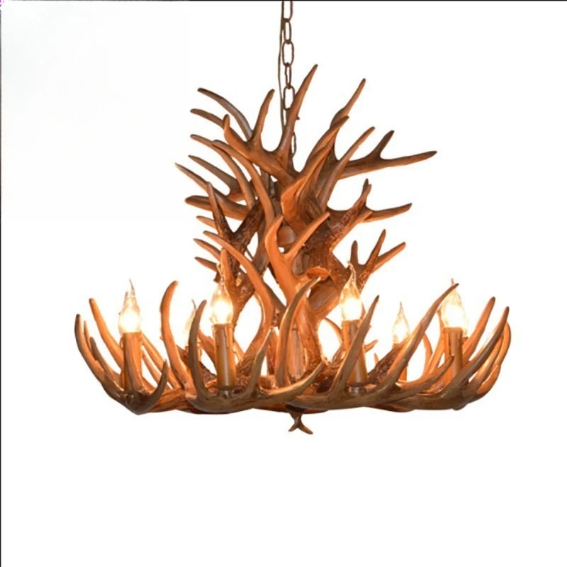 Retro industrial style antler chandelier, hot pot restaurant, clothing store, restaurant, living room, bar counter, decorative