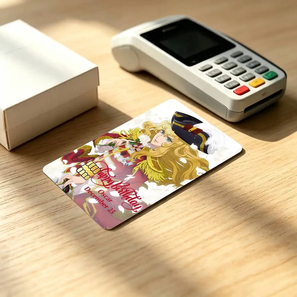 Rose of V-Versailles Lady O-Oscar Credit Card HD Stickers Game Card Decal Small Chip Waterproof Sticker Gift