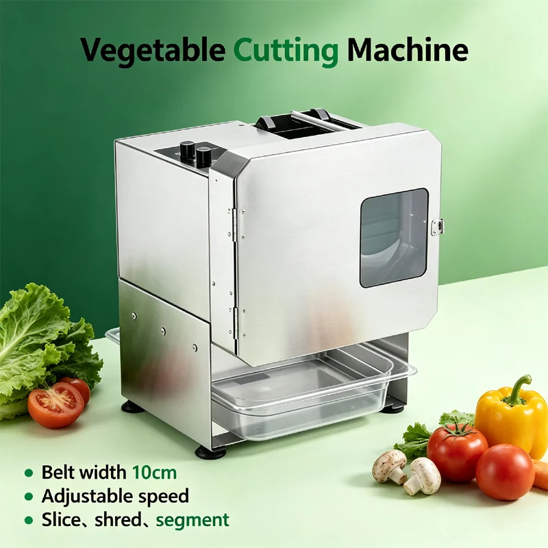 Small Desktop Vegetable Cutter Machine Supports Slice Shred Segment Garlic Scapes Celery Carrot Leek Green Pepper