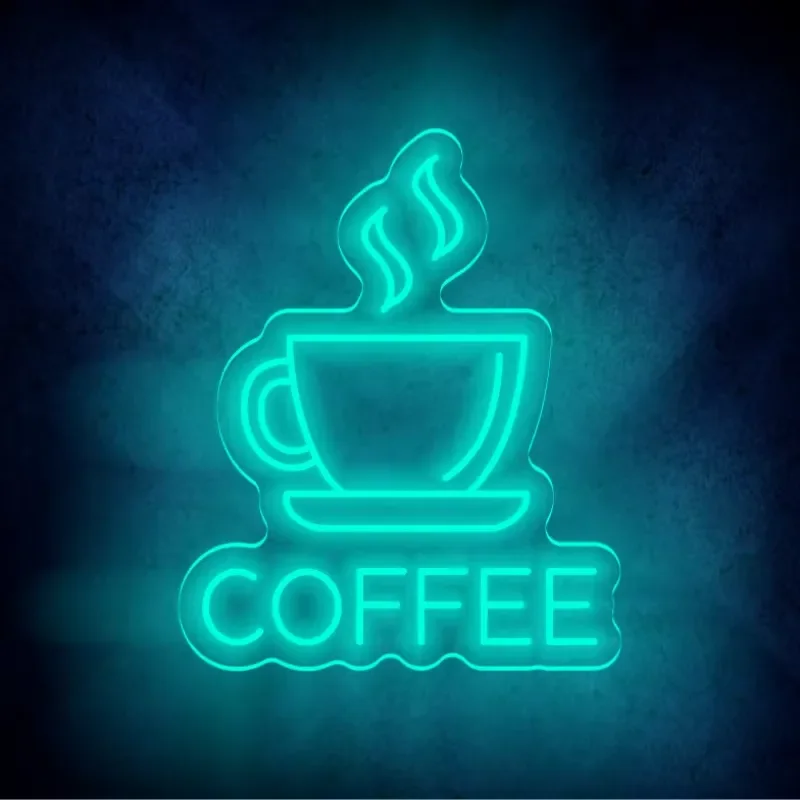 Modern Coffee Shop LED Neon Sign Wall Decor for Cafe Bar Home Room Ambient Lighting Artistic Glow Display Customizable Design
