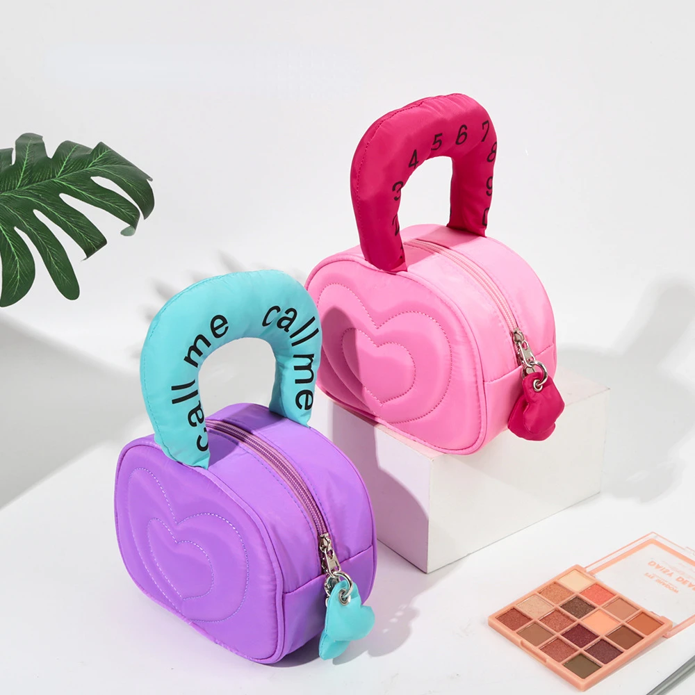 New Creative Travel Toiletry Bag Handbag Collision Color Letter Large Capacity Love Fashion Makeup Bag