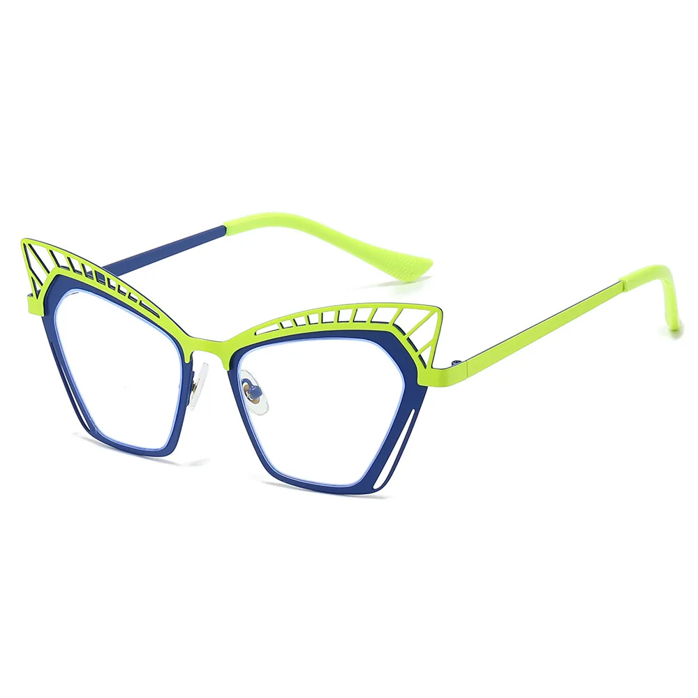 2025 Personality Cat Eye Glasses Frame For Women Younger Color Designer Anti Blue Light Lens Fashon Eyeglasses for Casual