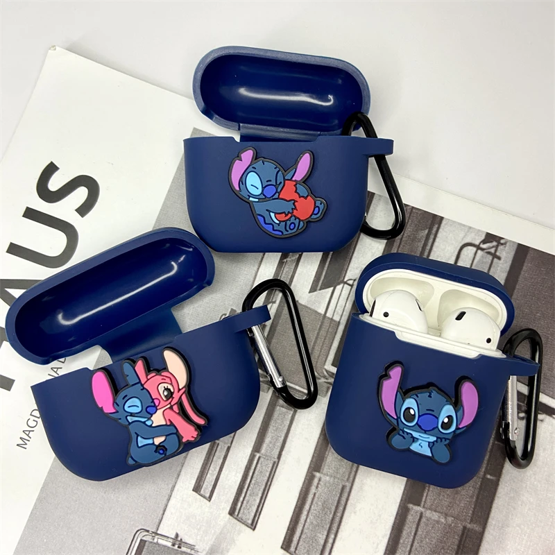 Disney-Étui de protection pour écouteurs pour Apple AirPods, Couple Stitch, Angel, 1, 2, 3, Generation Airpods Pro, Pro2, Bluetooth, Sauna Phone Case