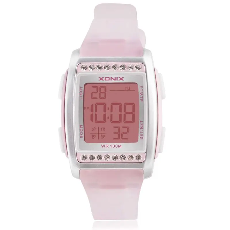 XONIX Stylish Simple Waterproof Luminous Student Sports Ladies Girls Girls Multifunctional Trendy Electronic Watch Women