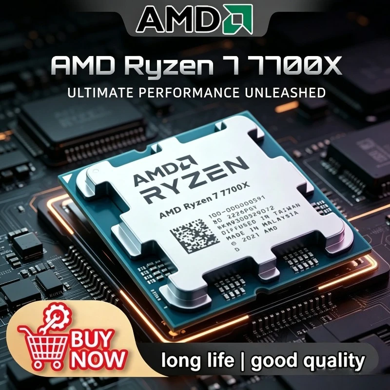 

AMD Ryzen 7 7700X CPU, R7 7700X, 4.5GHz,8-Core,16-Thread, 5NM, L3=32M,100-000000591 Socket AM5