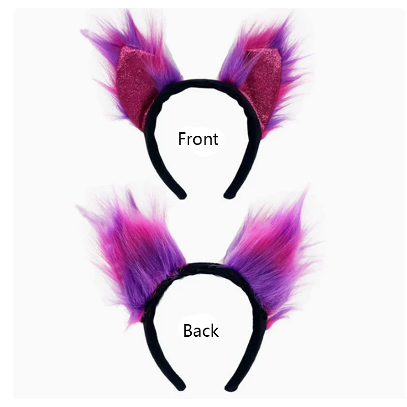 Punk-Werwolf-Cosplay-Stirnband, Halloween-Dämonenkopfbedeckung, Katzen-, Wolf- und Fuchskopf-Stirnband, niedliches Tier-Plüsch-Kopfbedeckung, Party-Kostüm-Requisiten – Detail 9