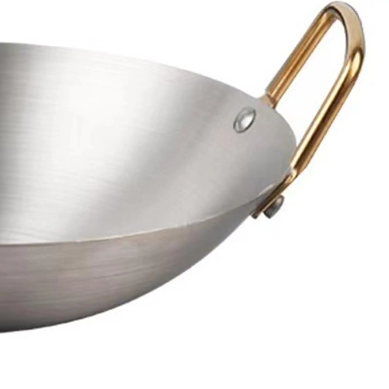 Stainless Steel Wok Fry Cookware Stovetop Double Handles Saute Pan Dry Pot for Food Meat Steaming Vegetables Stewing